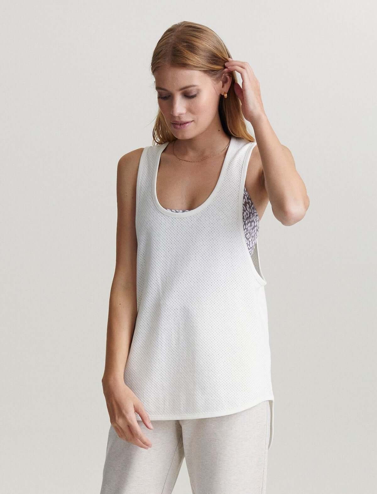 VARLEY Arlee Tank Top in Egret