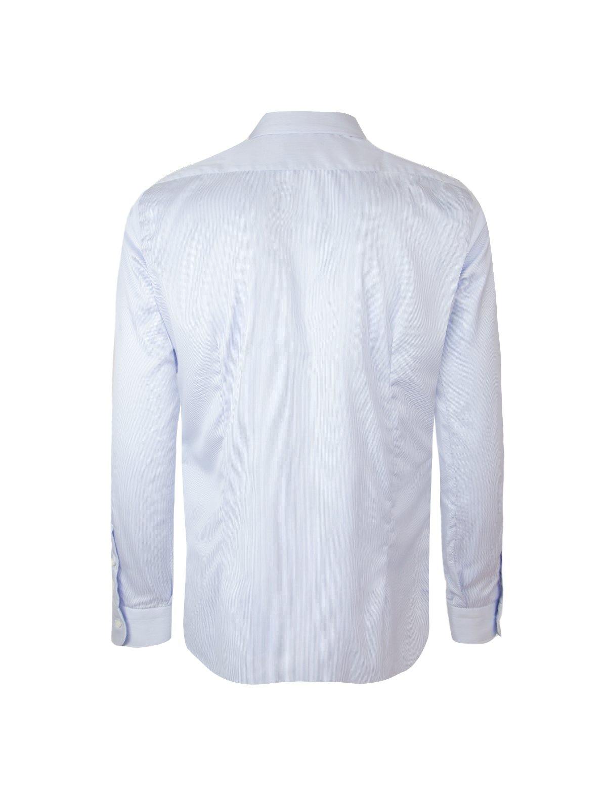 BARBA Journey Wrinkle-Resistant Shirt in White/Light Blue Stripes | CLOSET Singapore