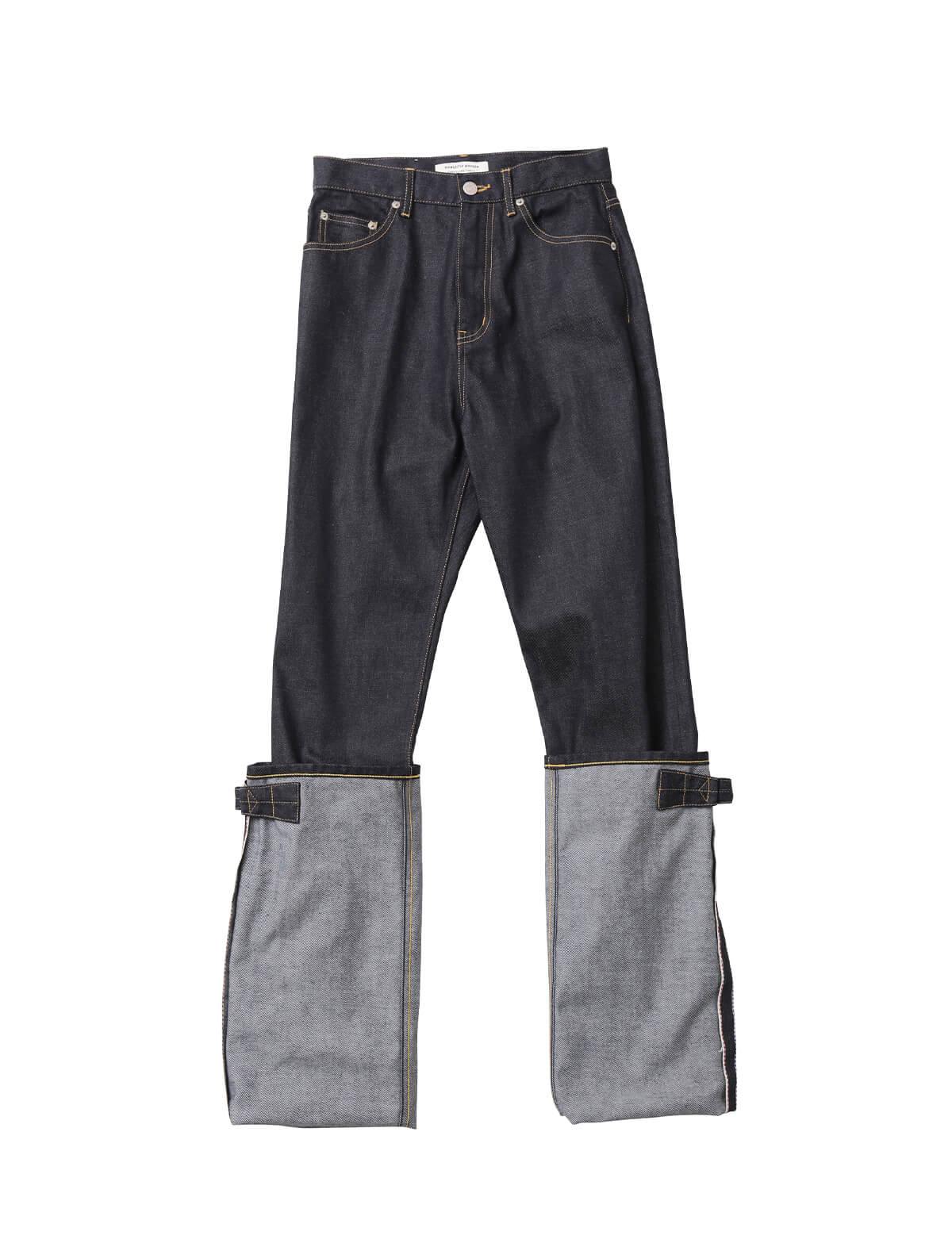 Beautiful People Selvedge Denim Turn-Up Straight Jeans in Indigo