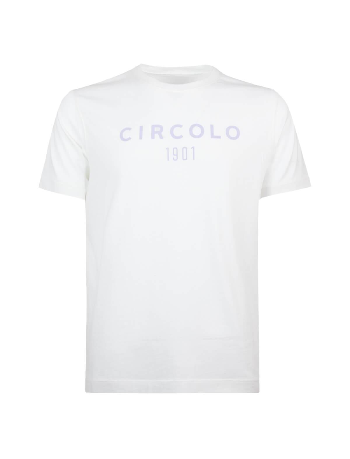 CIRCOLO 1901 Logo Cotton Jersey T-shirt in White/ Lilac | CLOSET Singapore