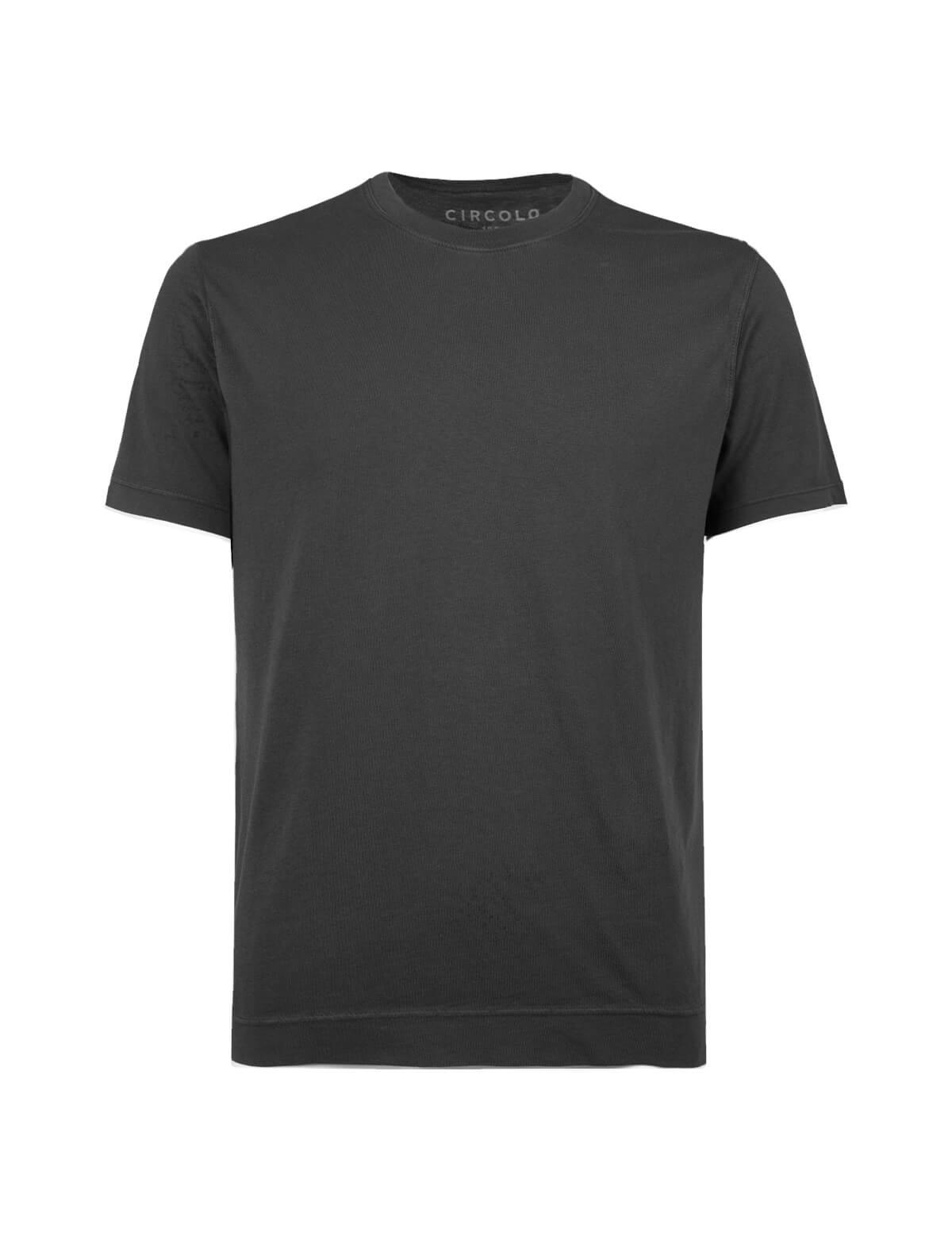 CIRCOLO 1901 Crew Neck Cotton T-Shirt in Black | CLOSET Singapore