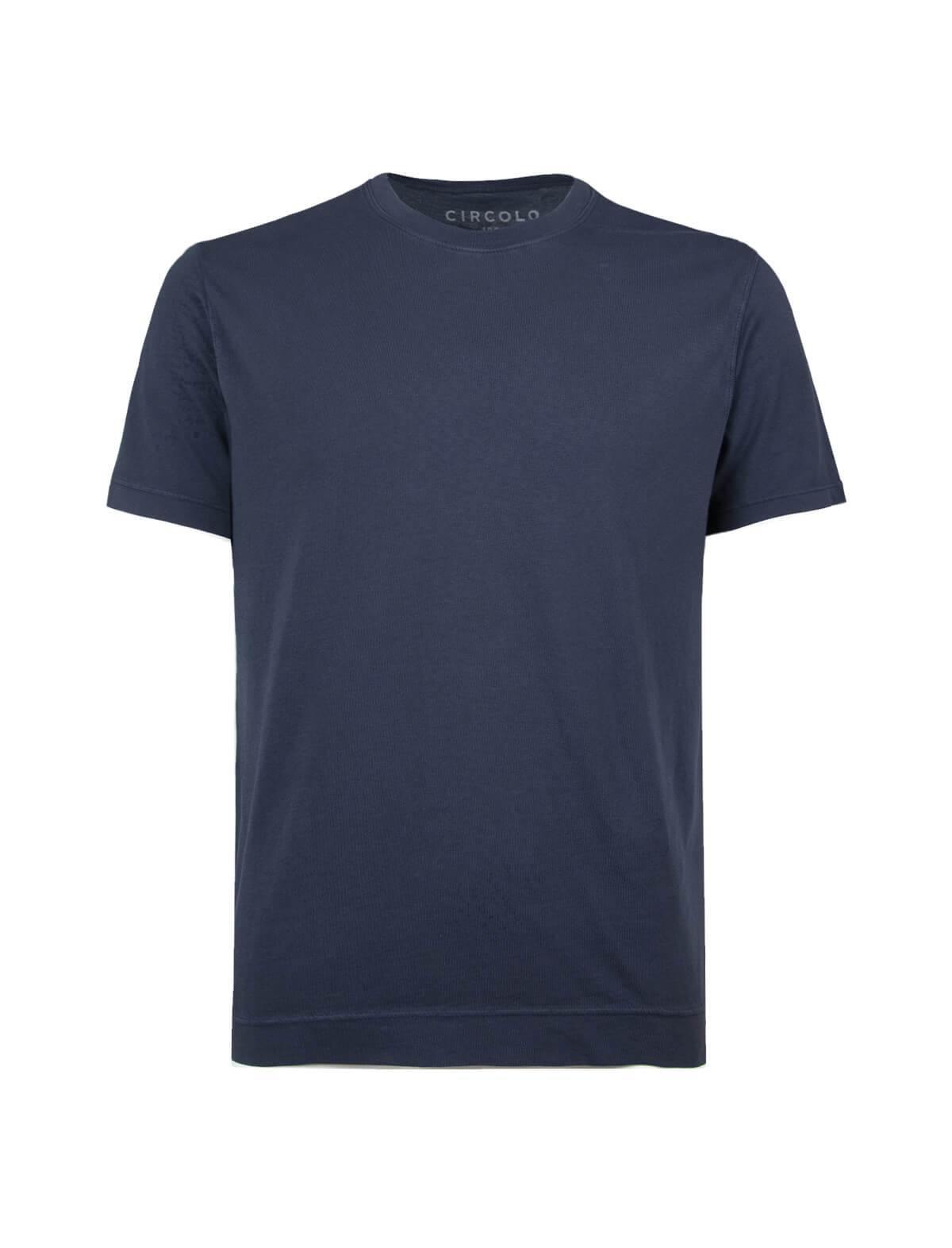 CIRCOLO 1901 Crew Neck Cotton T-Shirt in Blue Black | CLOSET Singapore