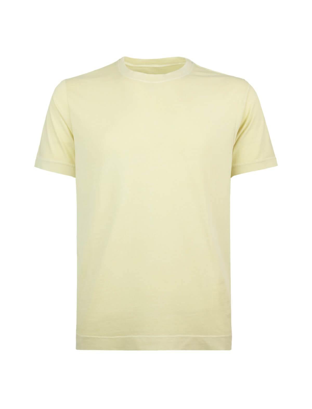 CIRCOLO 1901 Crew Neck Cotton T-Shirt in Pale Yellow | CLOSET Singapore