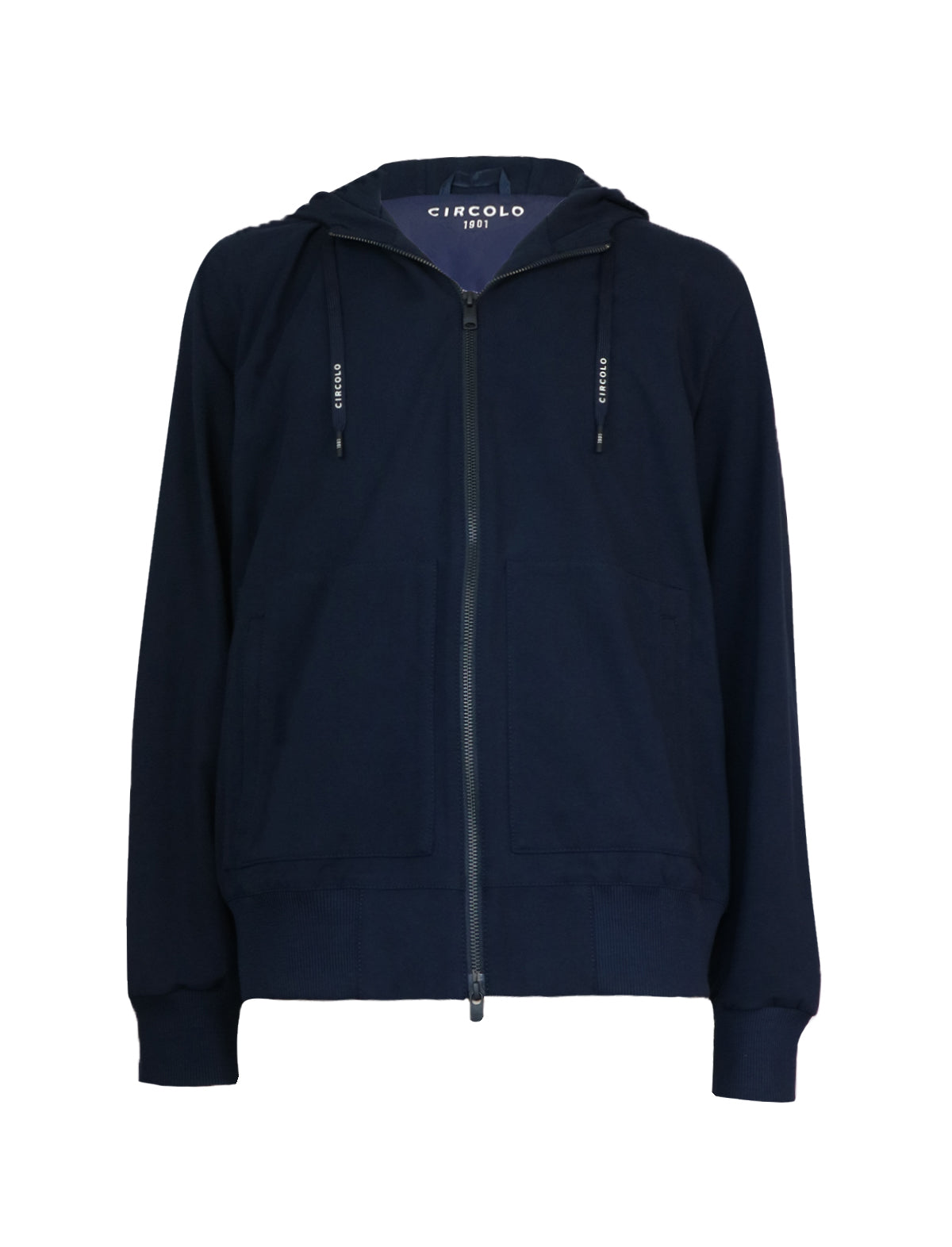 CIRCOLO 1901 Jersey Hoodie in Blue Navy