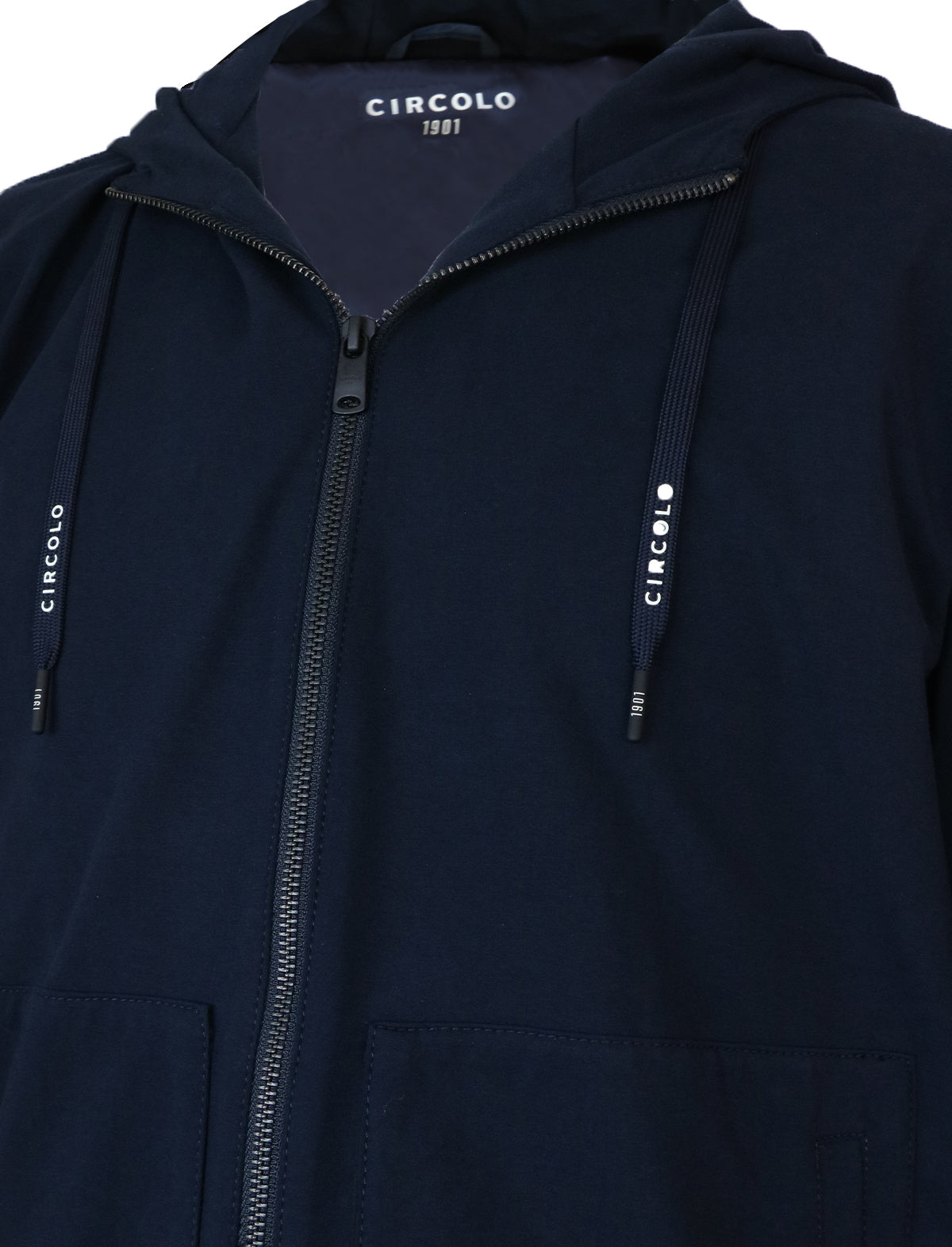 CIRCOLO 1901 Jersey Hoodie in Blue Navy