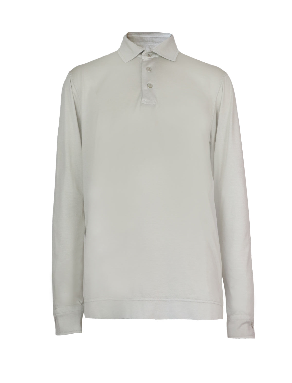 CIRCOLO 1901 Jersey Long-Sleeved Polo Shirt in Light Grey