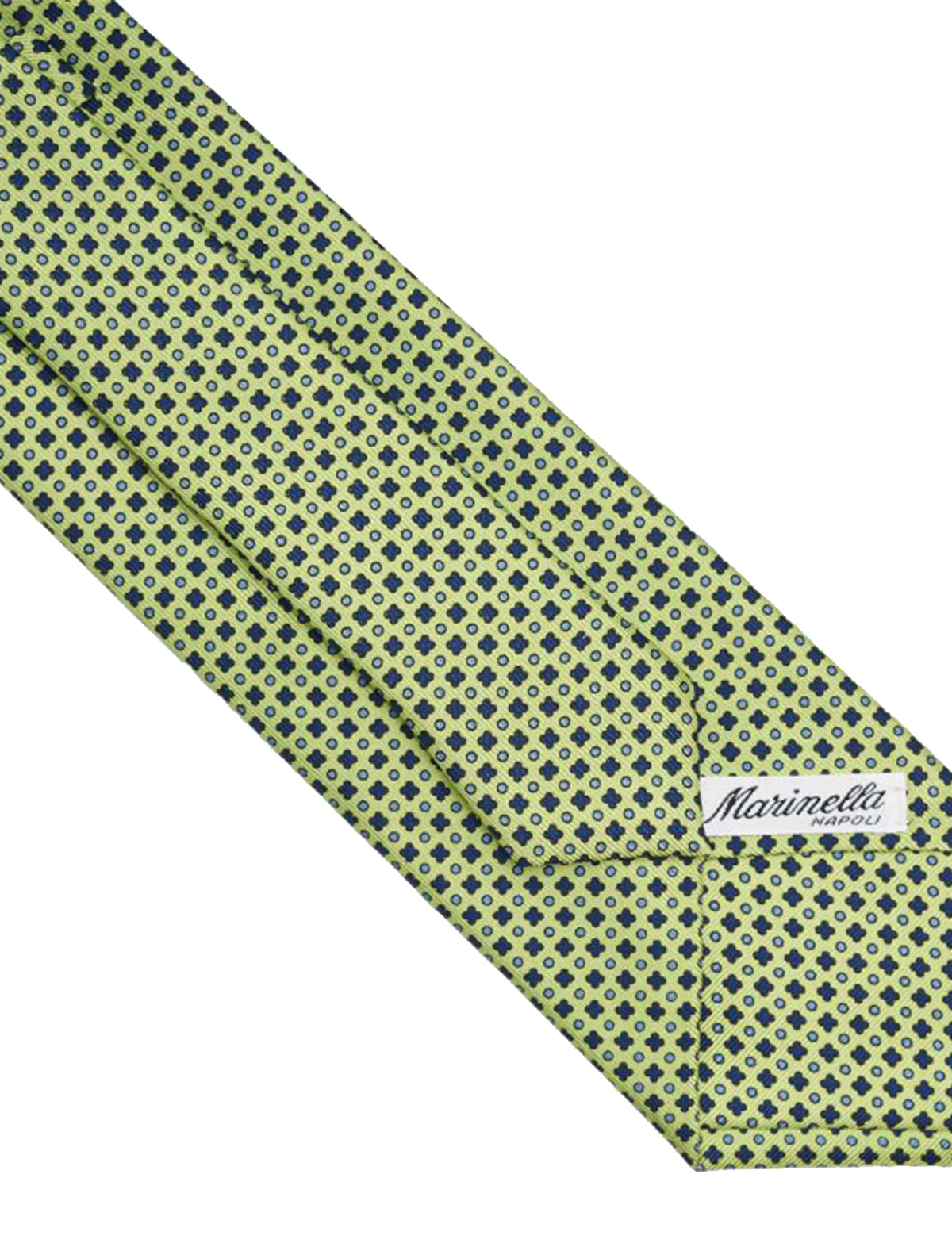 E.Marinella Hand-Printed Silk Tie in Green Floral