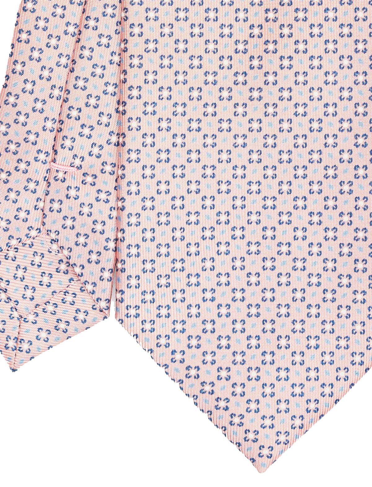 E.Marinella Hand-Printed Silk Tie in Light Pink Floral