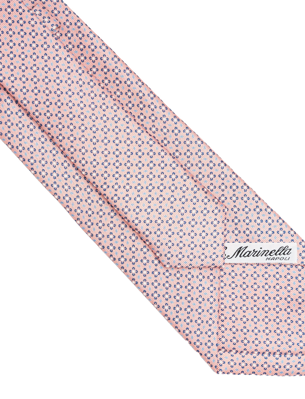 E.Marinella Hand-Printed Silk Tie in Light Pink Floral