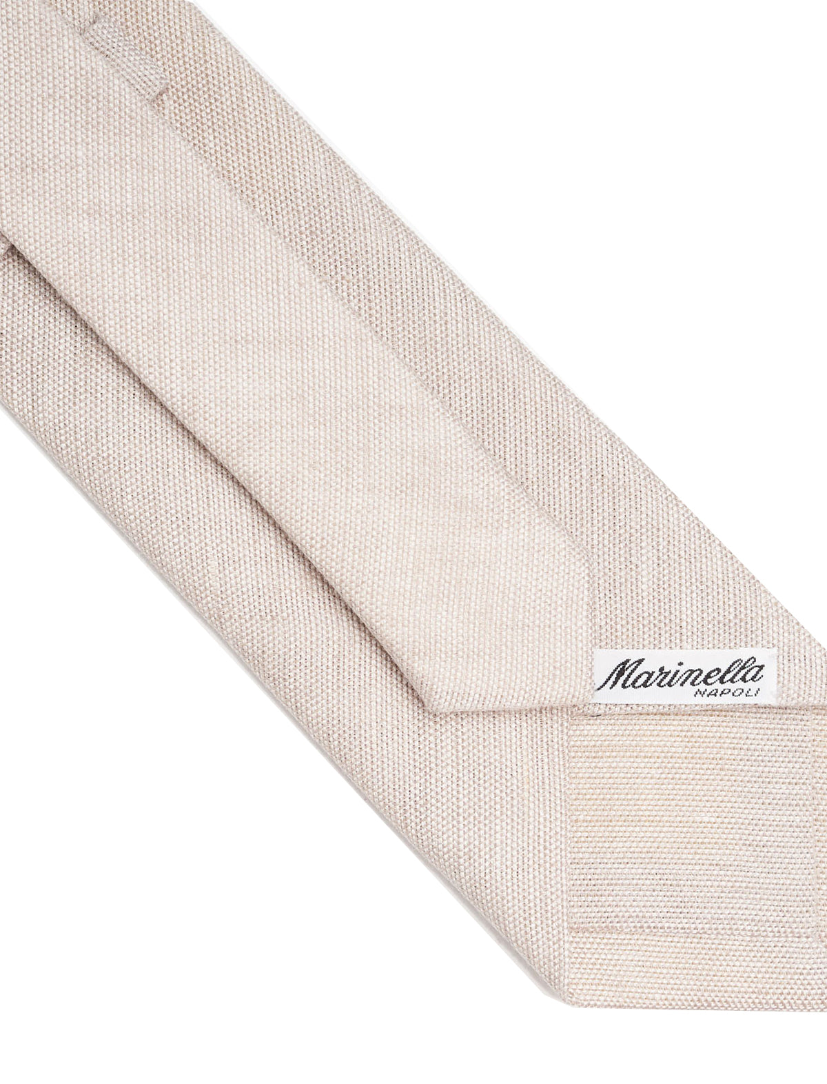 E.Marinella Linen Tie in Light Beige