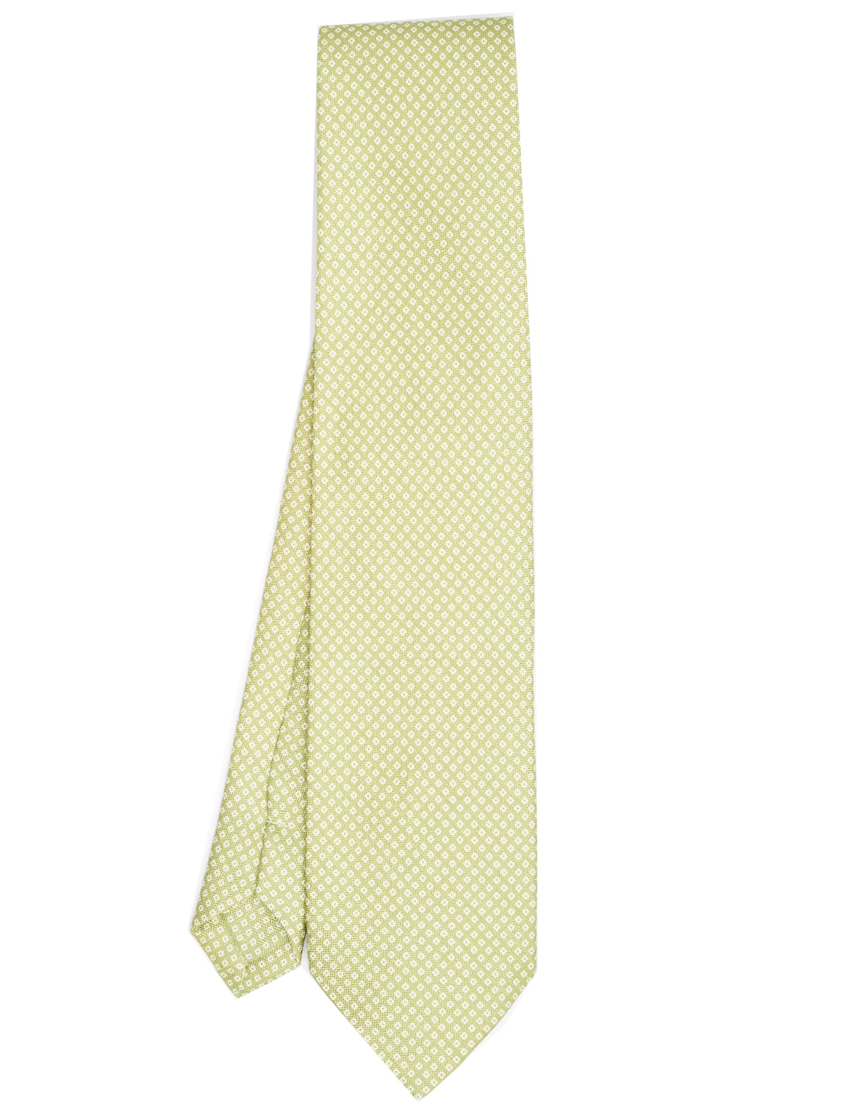 E.Marinella Linen Jacquard Tie in Yellow-Green