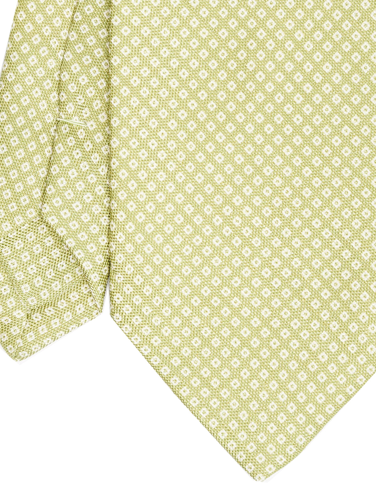 E.Marinella Linen Jacquard Tie in Yellow-Green