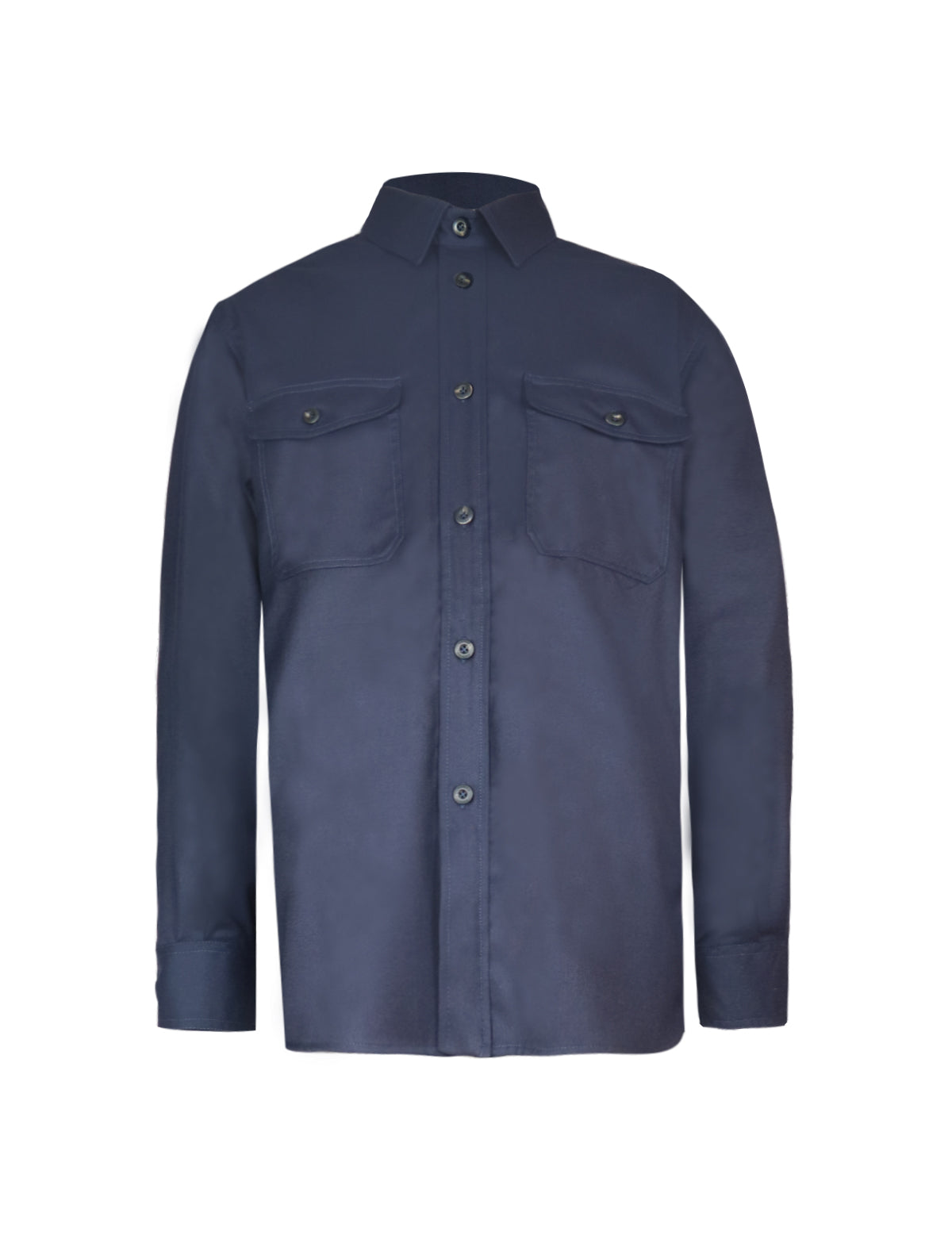 Caruso Wool Shirt in Navy