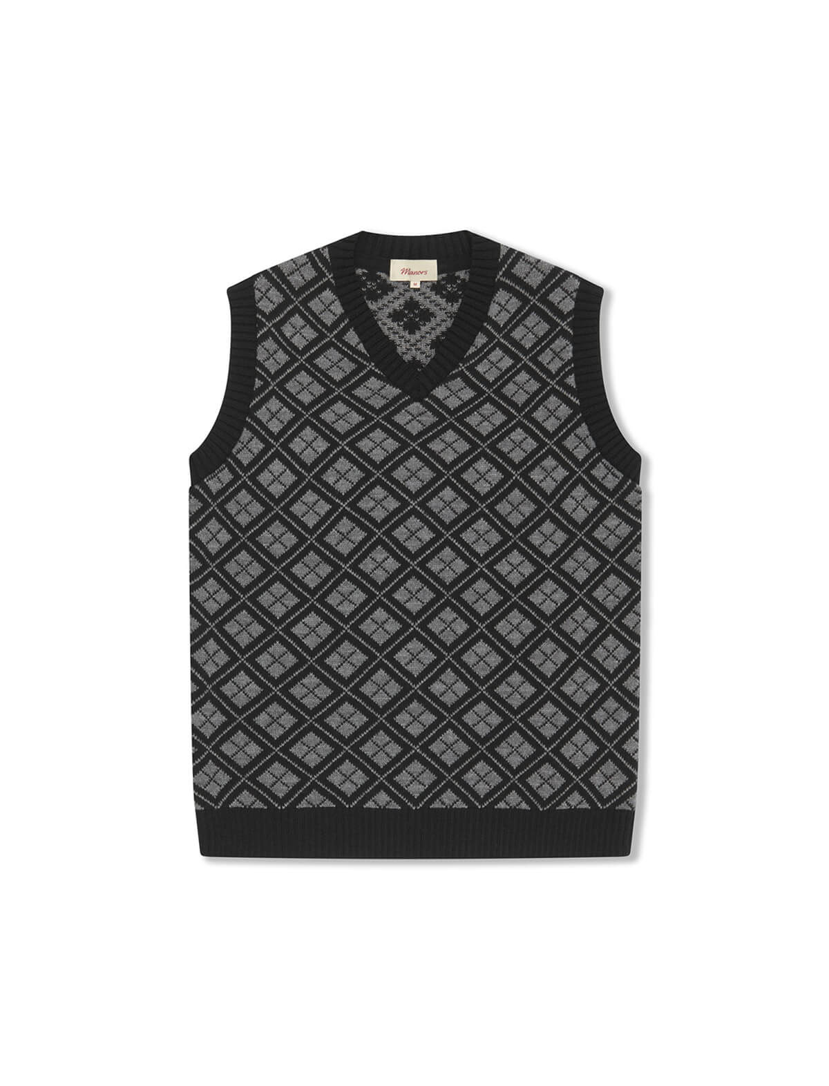 Mens black and 2025 white checkered vest