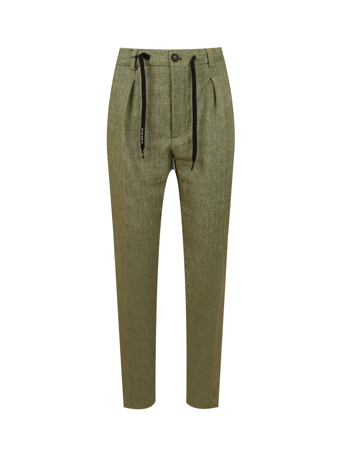 CIRCOLO 1901 Coulisse Herringbone Pants in Caper Green