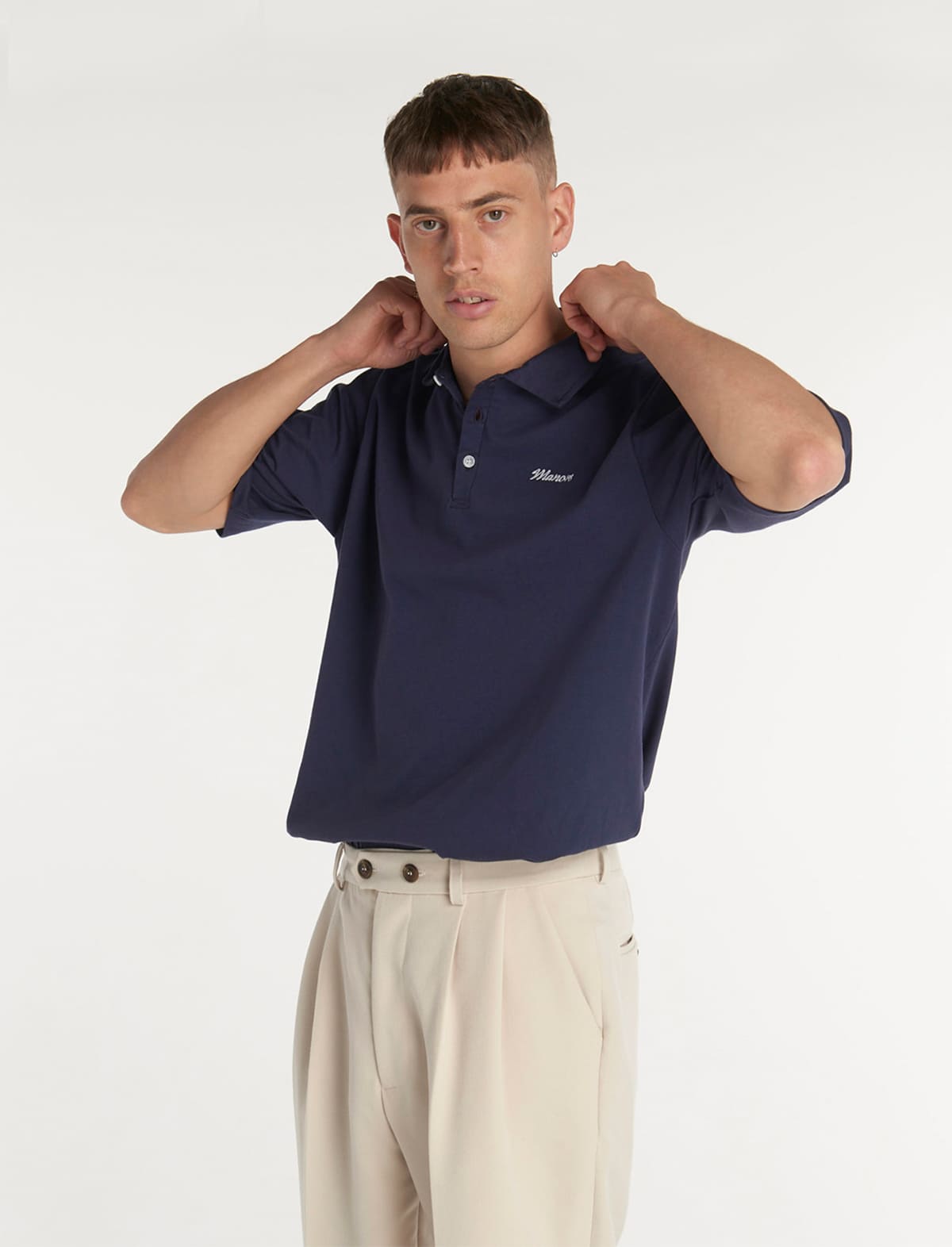 MANORS GOLF Classic Polo Shirt in Navy