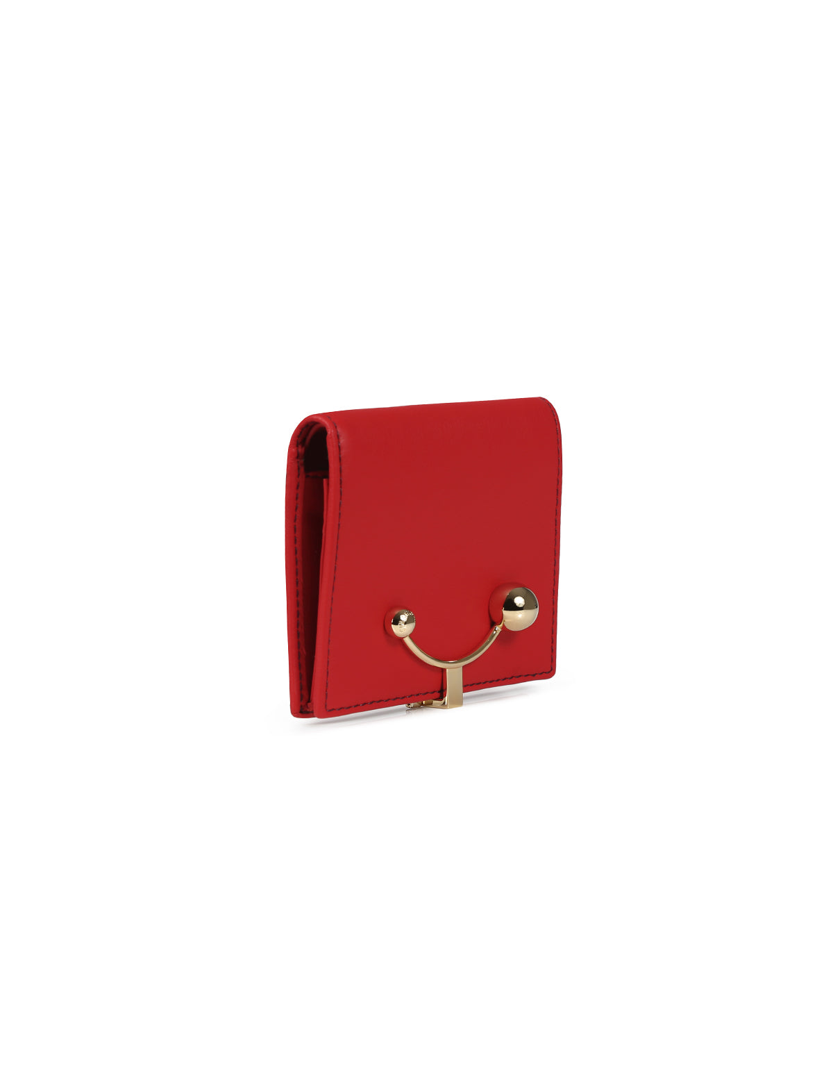 STRATHBERRY Crescent Wallet in Grain Leather in Ruby