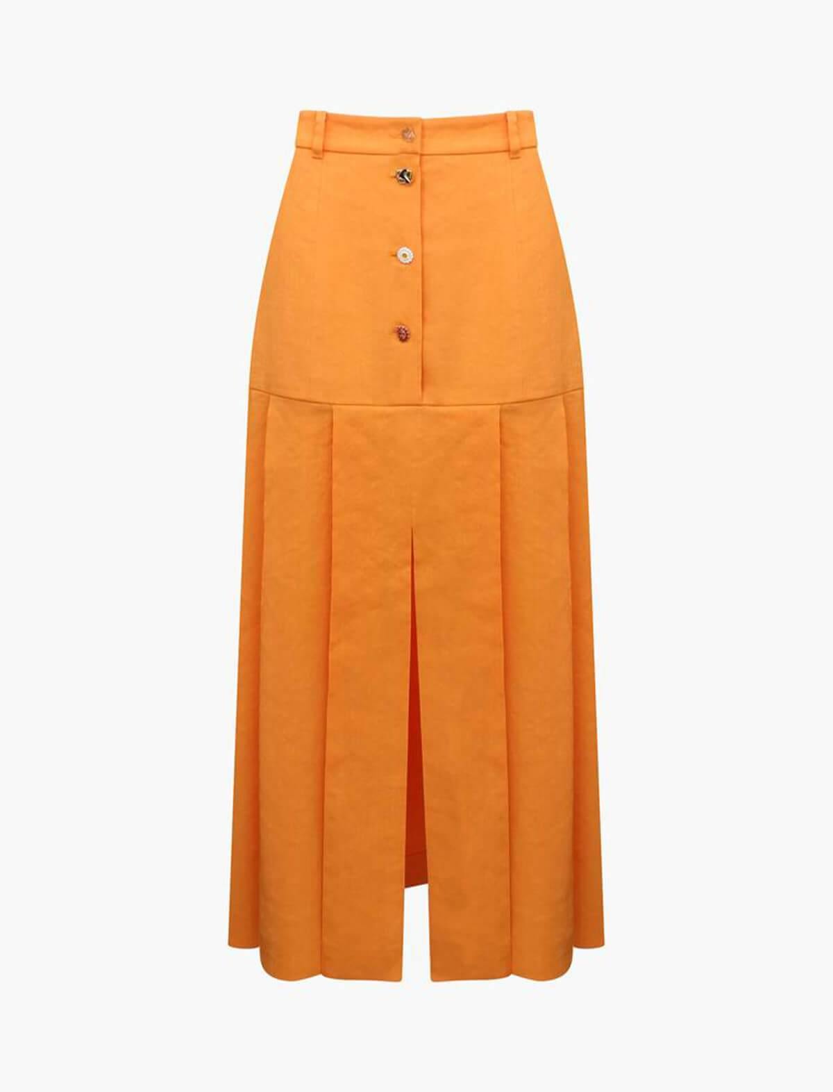 REJINA PYO Miller Viscose Blend Skirt In Orange | CLOSET Singapore