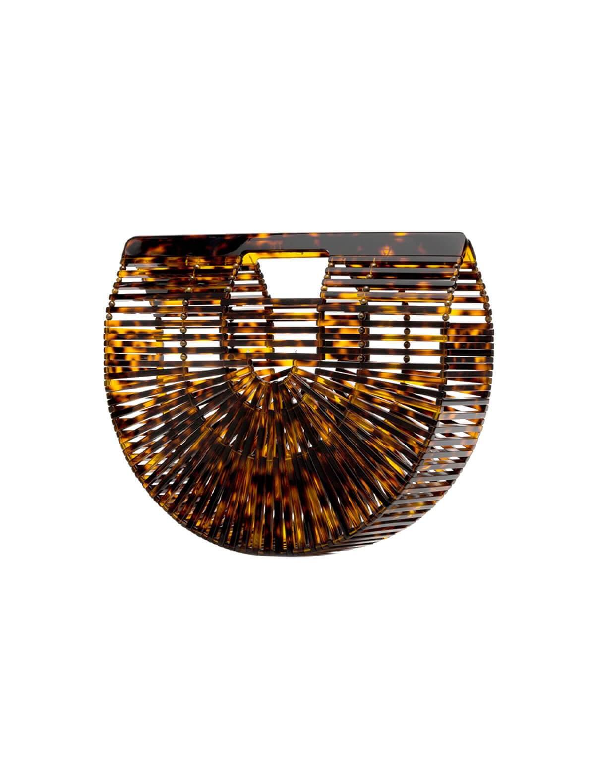 CULT GAIA Small Acrylic Ark Clutch Bag in Tortoiseshell | CLOSET Singapore