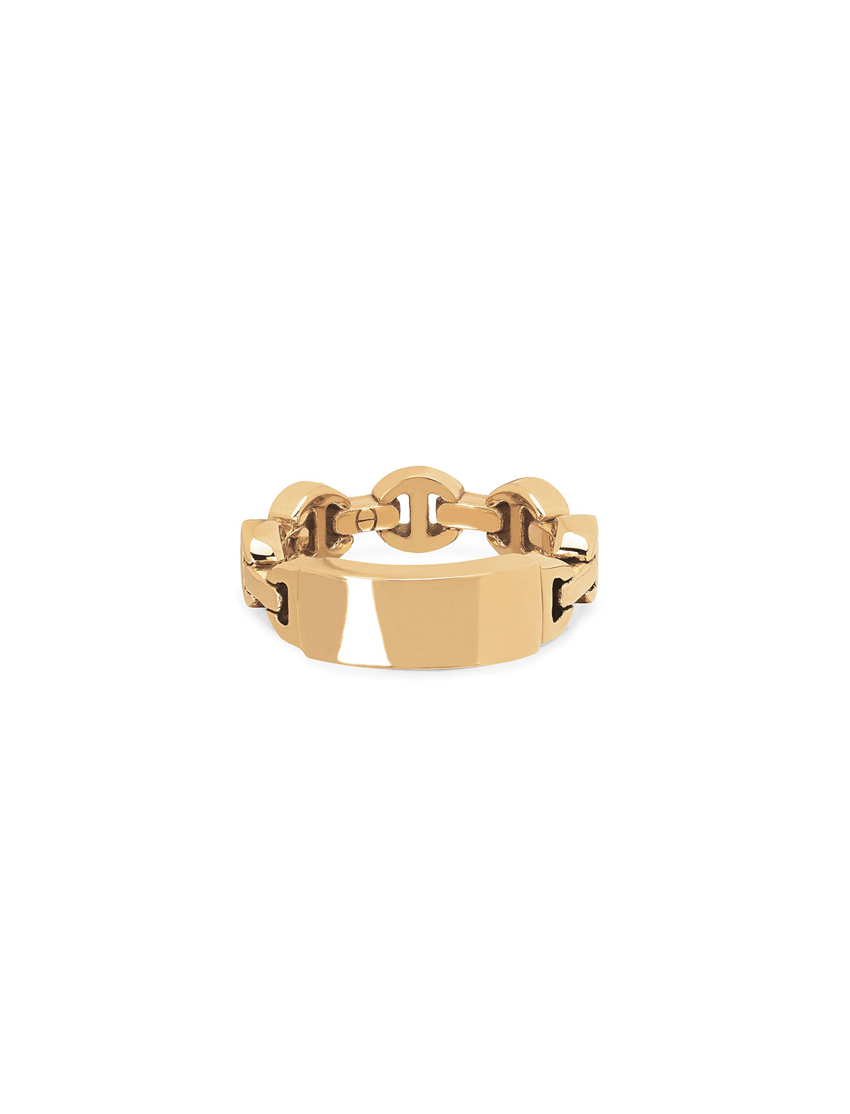 HOORSENBUHS Dame Tri-Link Monogram Ring 18k Yellow Gold