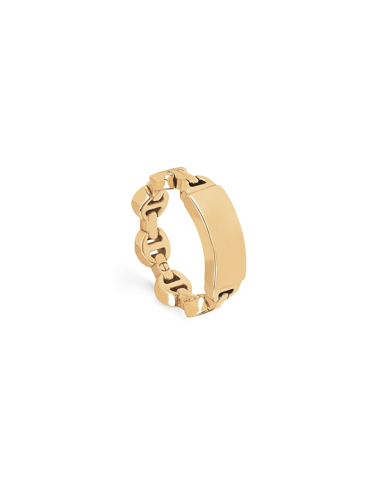 HOORSENBUHS Dame Tri-Link Monogram Ring 18k Yellow Gold