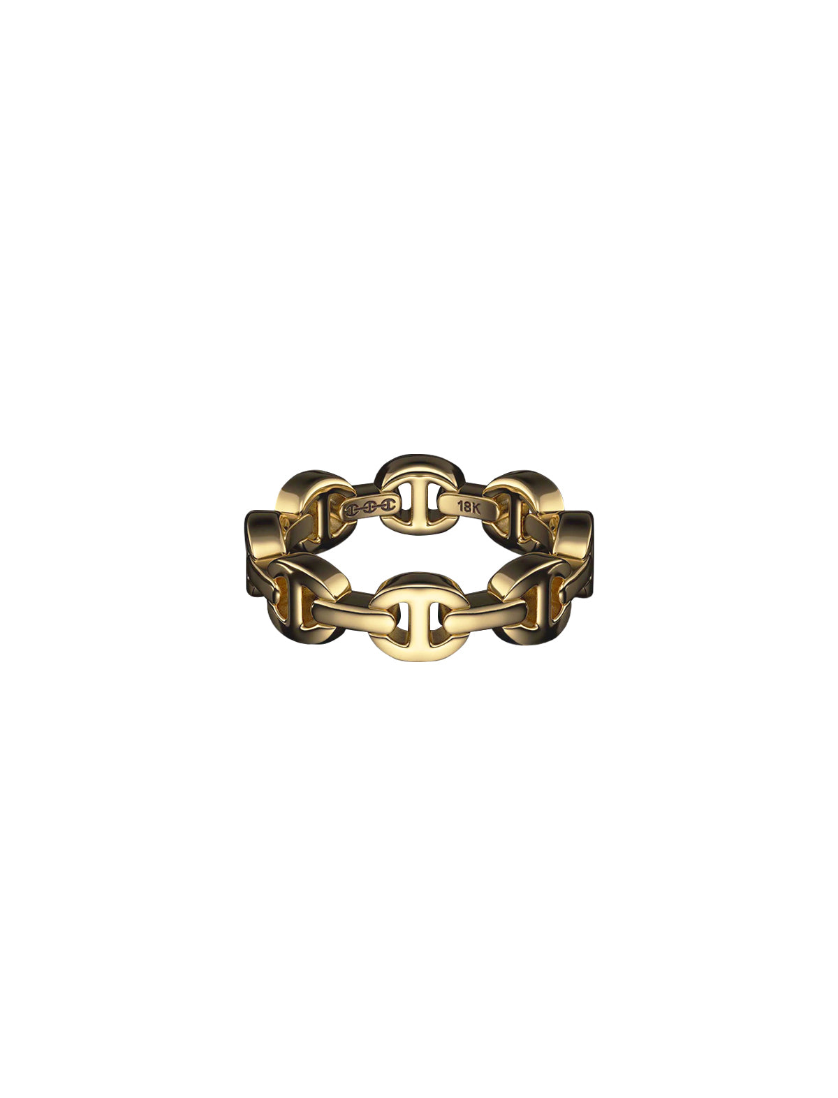HOORSENBUHS Dame Tri-Link Ring 18k Yellow Gold