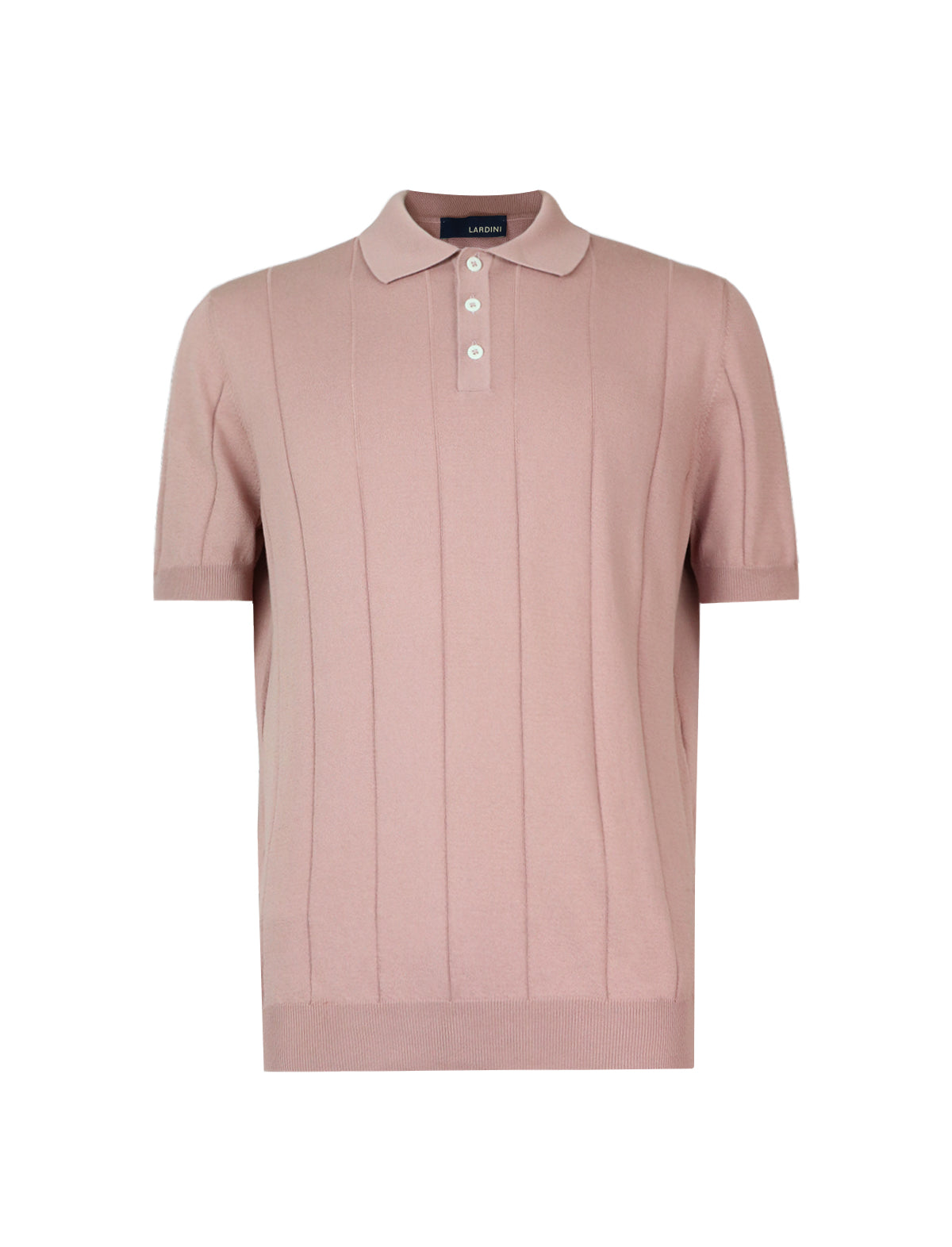 LARDINI Cotton Knitted Polo Shirt in Pink