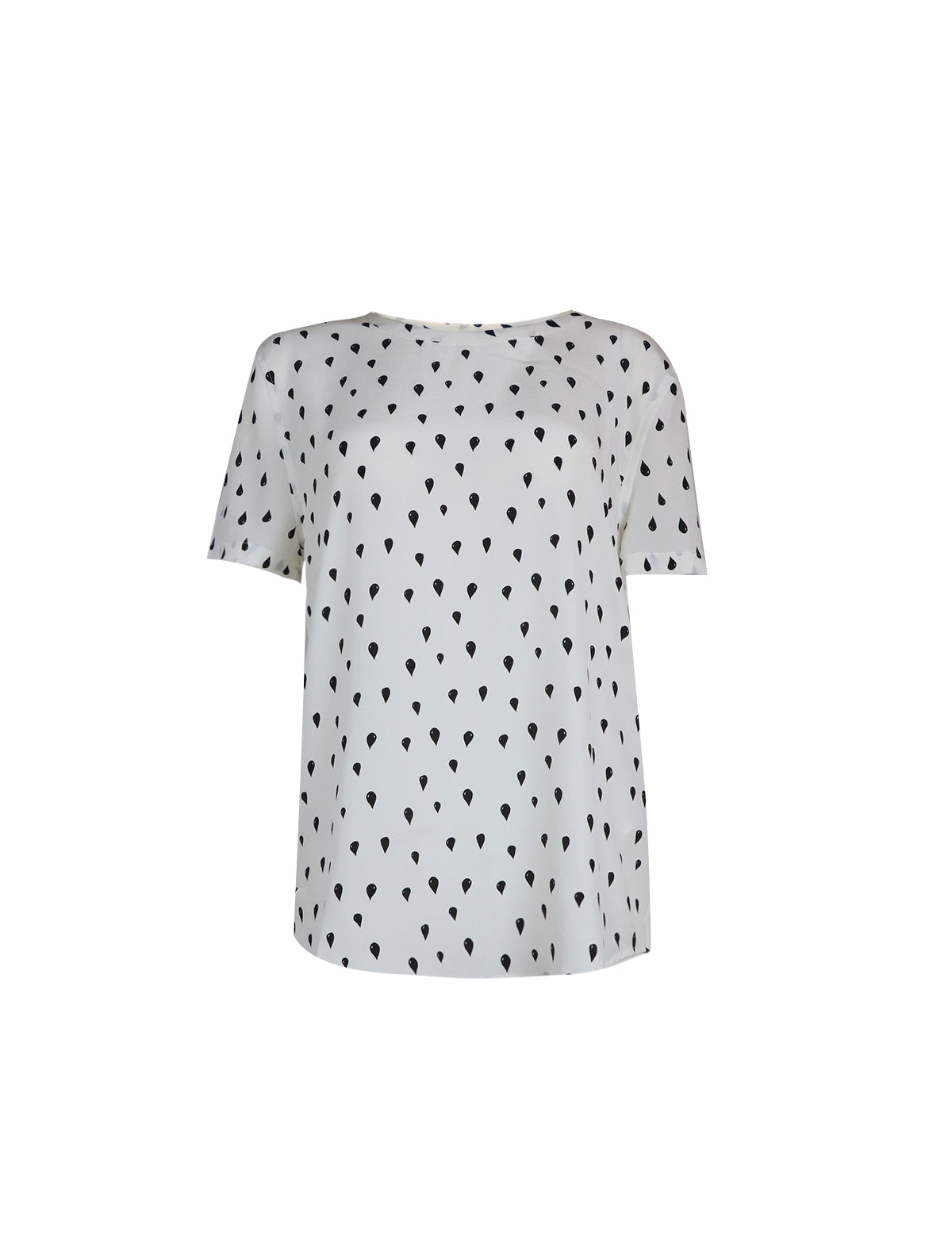 EQUIPMENT Printed Top in White/Black Teardrops