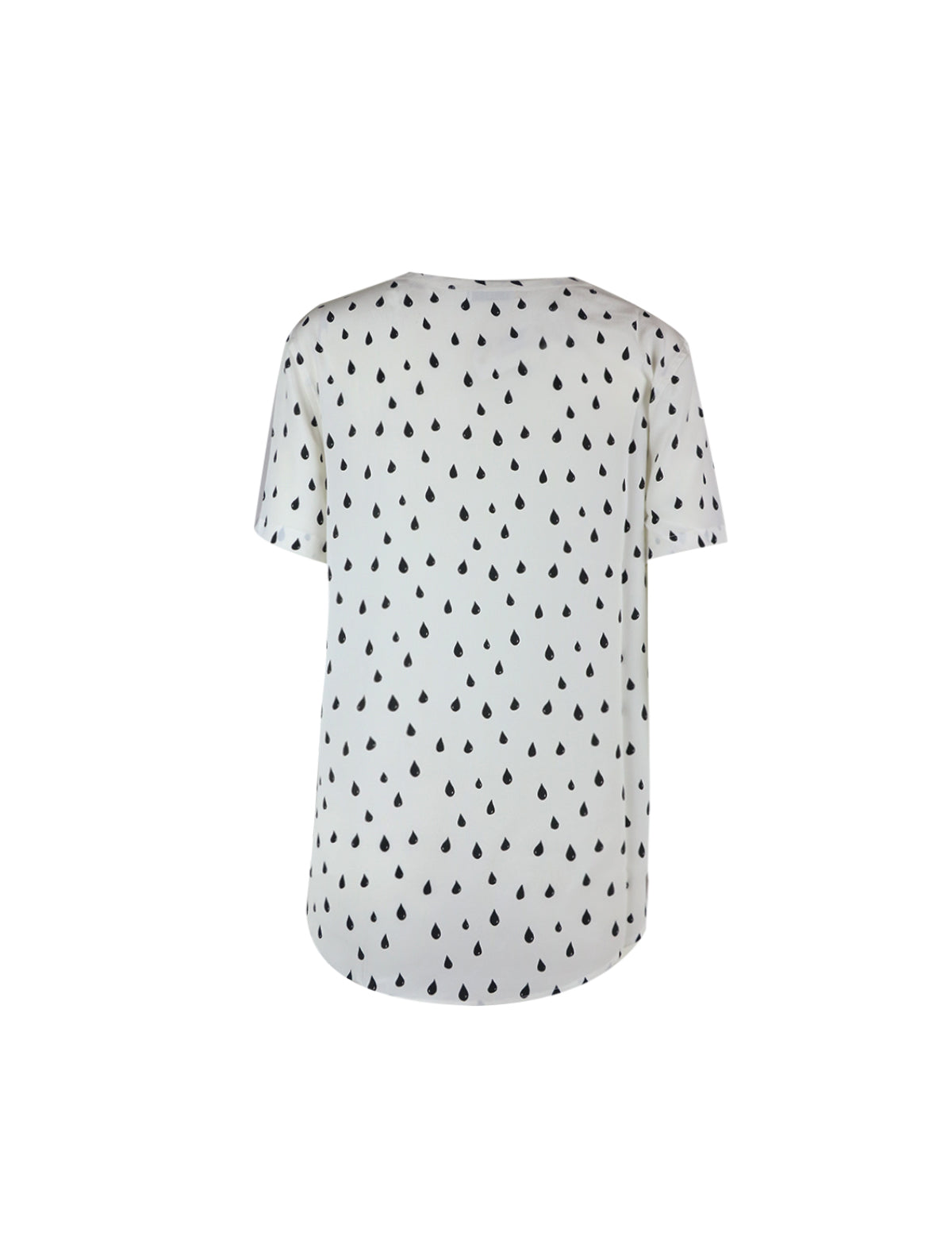 EQUIPMENT Printed Top in White/Black Teardrops