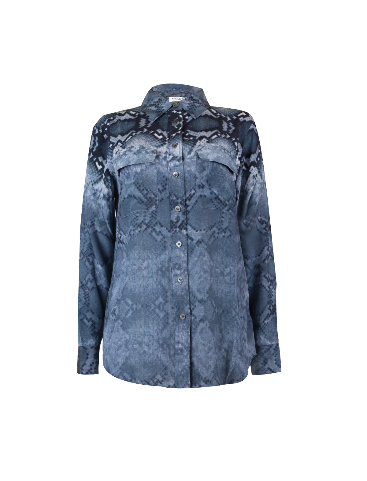 EQUIPMENT Snakeskin Printed Shirt in Blue