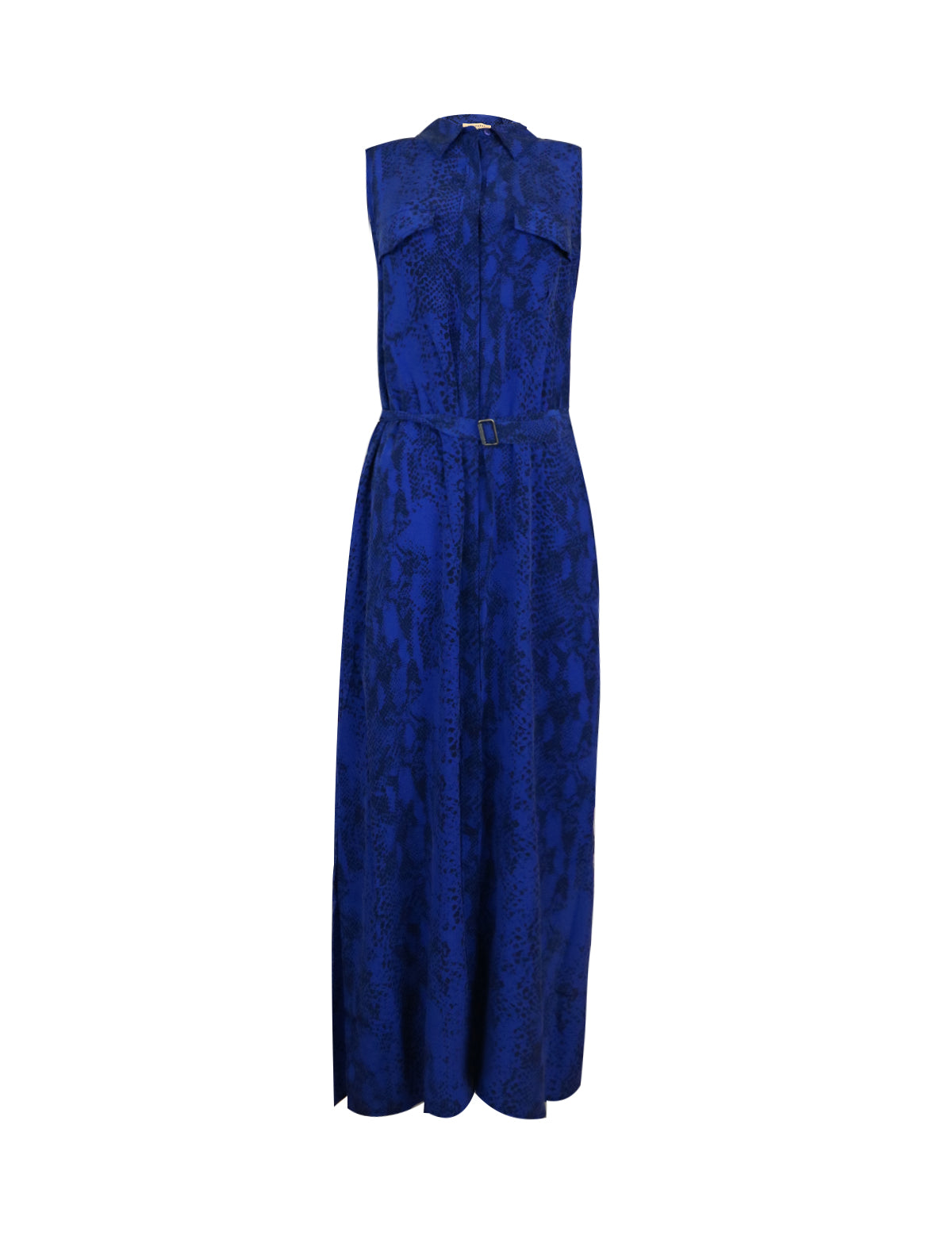 EQUIPMENT Snakeskin Printed Maxi Dress in Riviera Blue