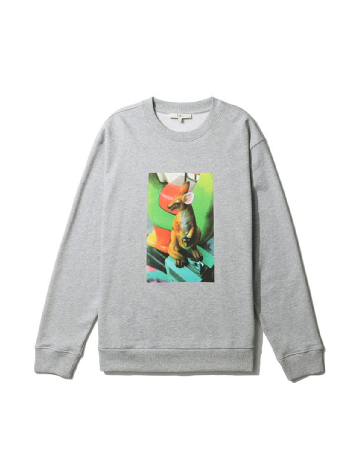 TIBI Kangaroo Series Sweatshirt in Heather Grey