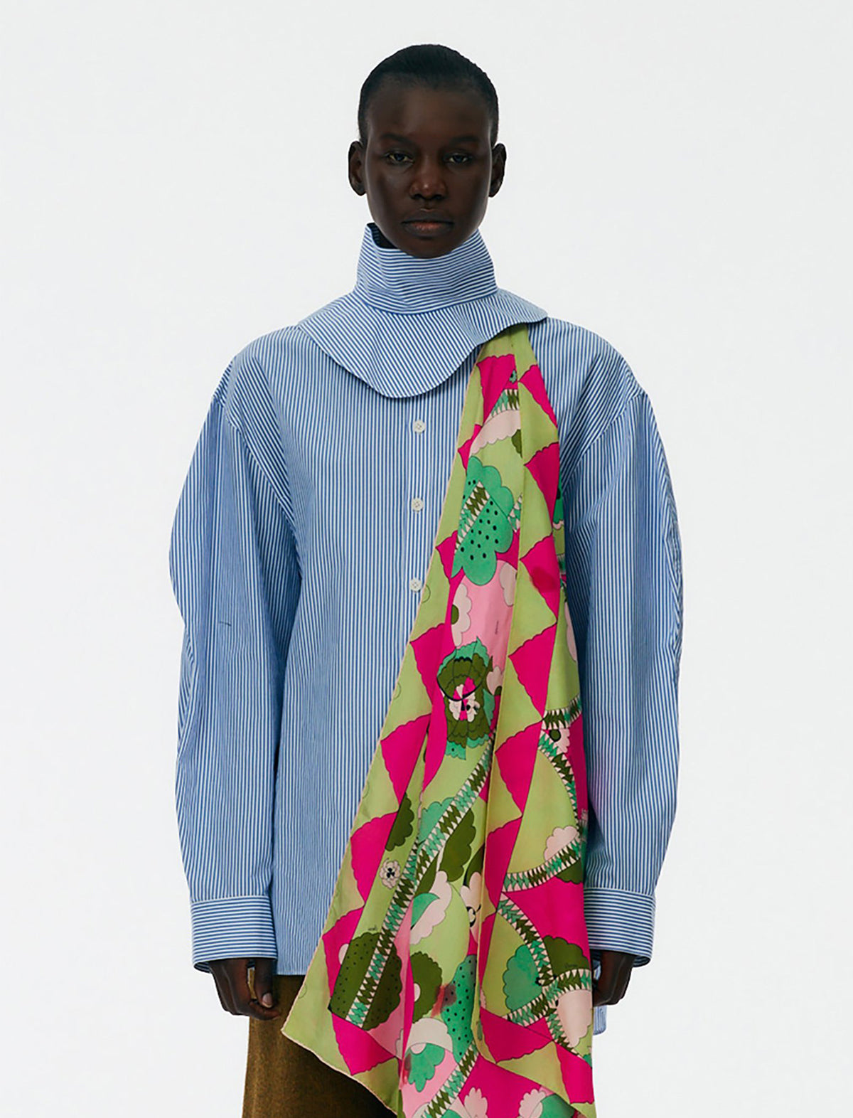 TIBI Striped Turtleneck Shirt Dicky