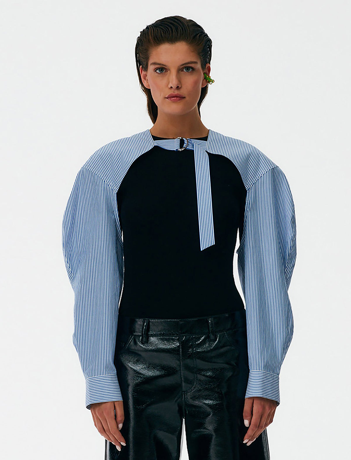 TIBI Striped Scallop Bolero