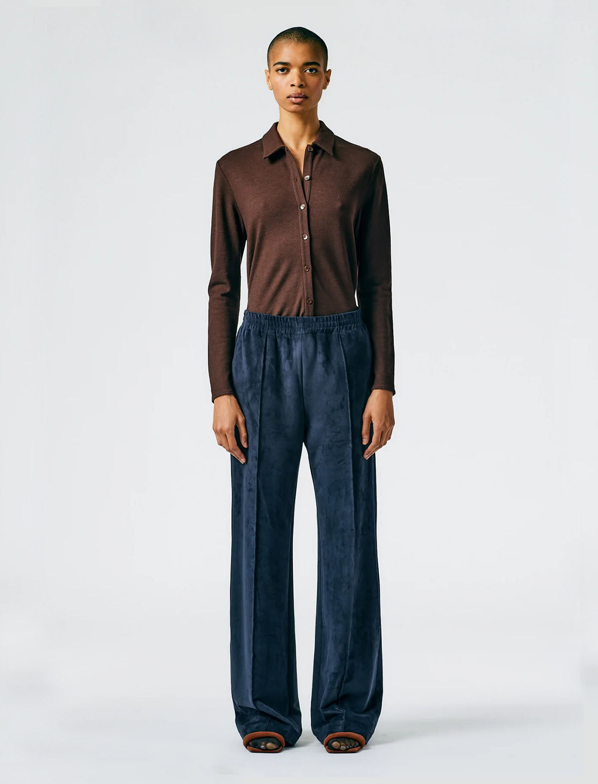 TIBI Ultrasuede Will Jogger Pants in Midnight Navy