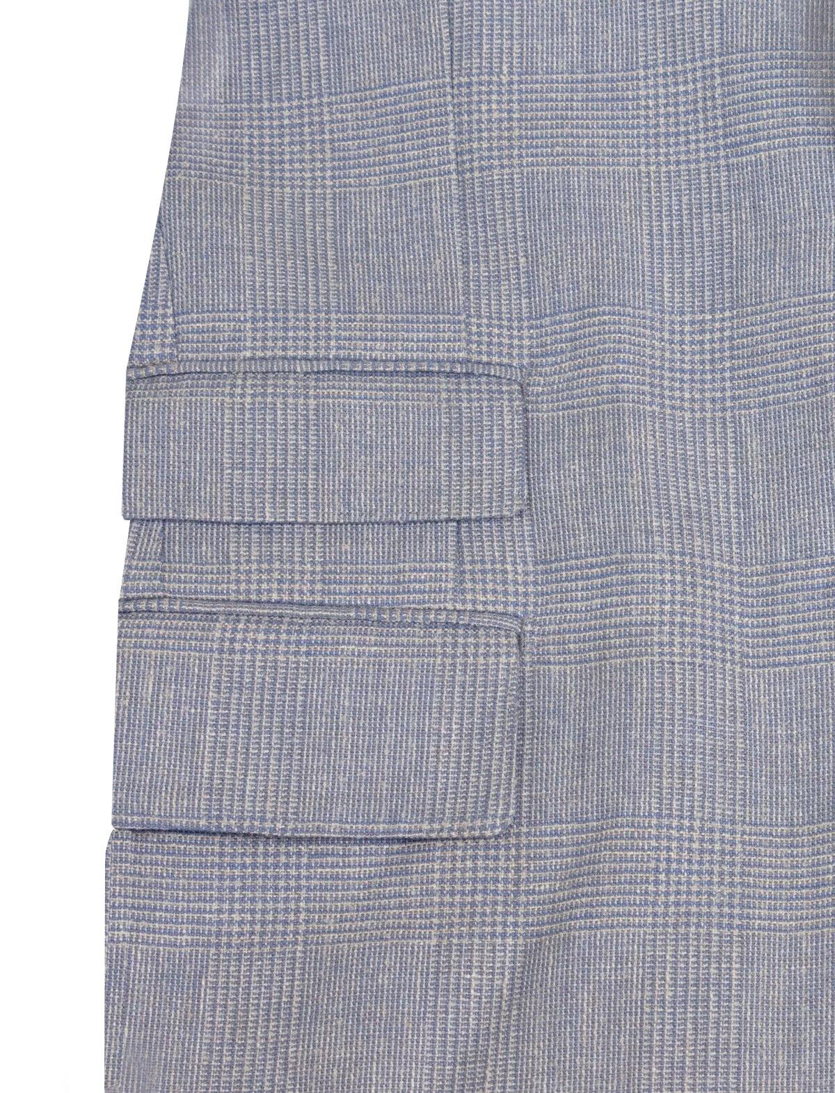 GABRIELE PASINI 2-Piece Linen Blend Suit in Blue Glen Check Print | CLOSET Singapore