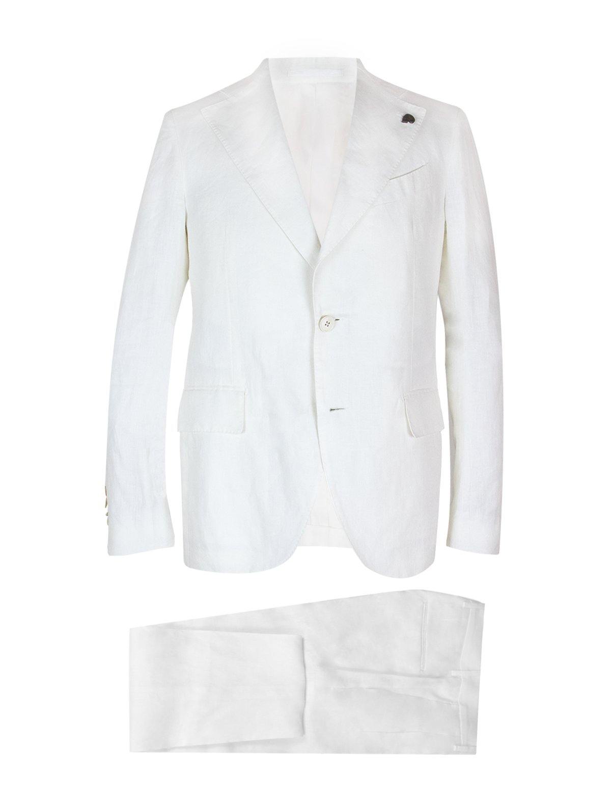 GABRIELE PASINI 2-Piece Linen Suit in Pure White | CLOSET Singapore
