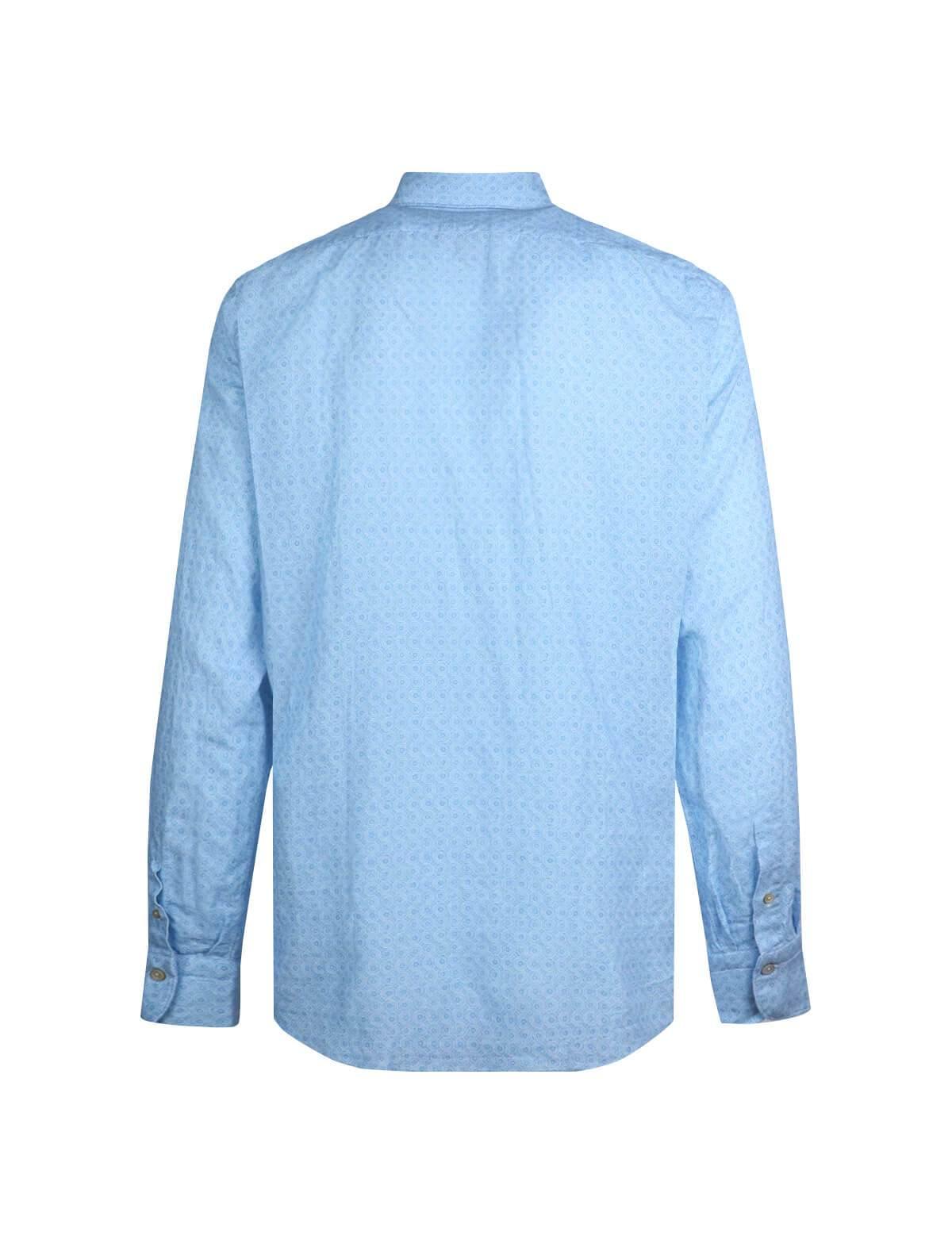 FINAMORE 1925 Tokyo Slim Fit Geometric Printed Shirt in Blue | CLOSET Singapore