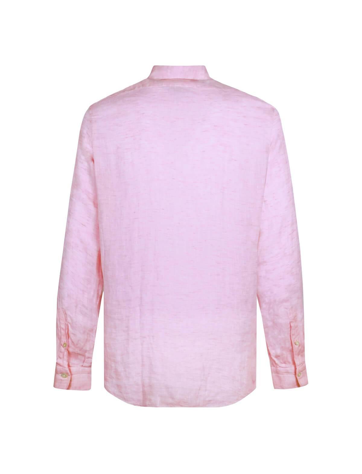 FINAMORE 1925 Tokyo Slim Fit Linen Shirt in Light Pink | CLOSET Singapore