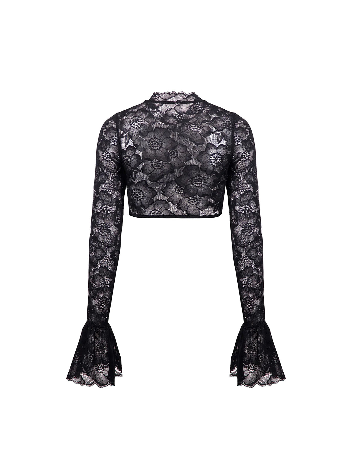 BEAUFILLE Frida Floral Lace Blouse in Black