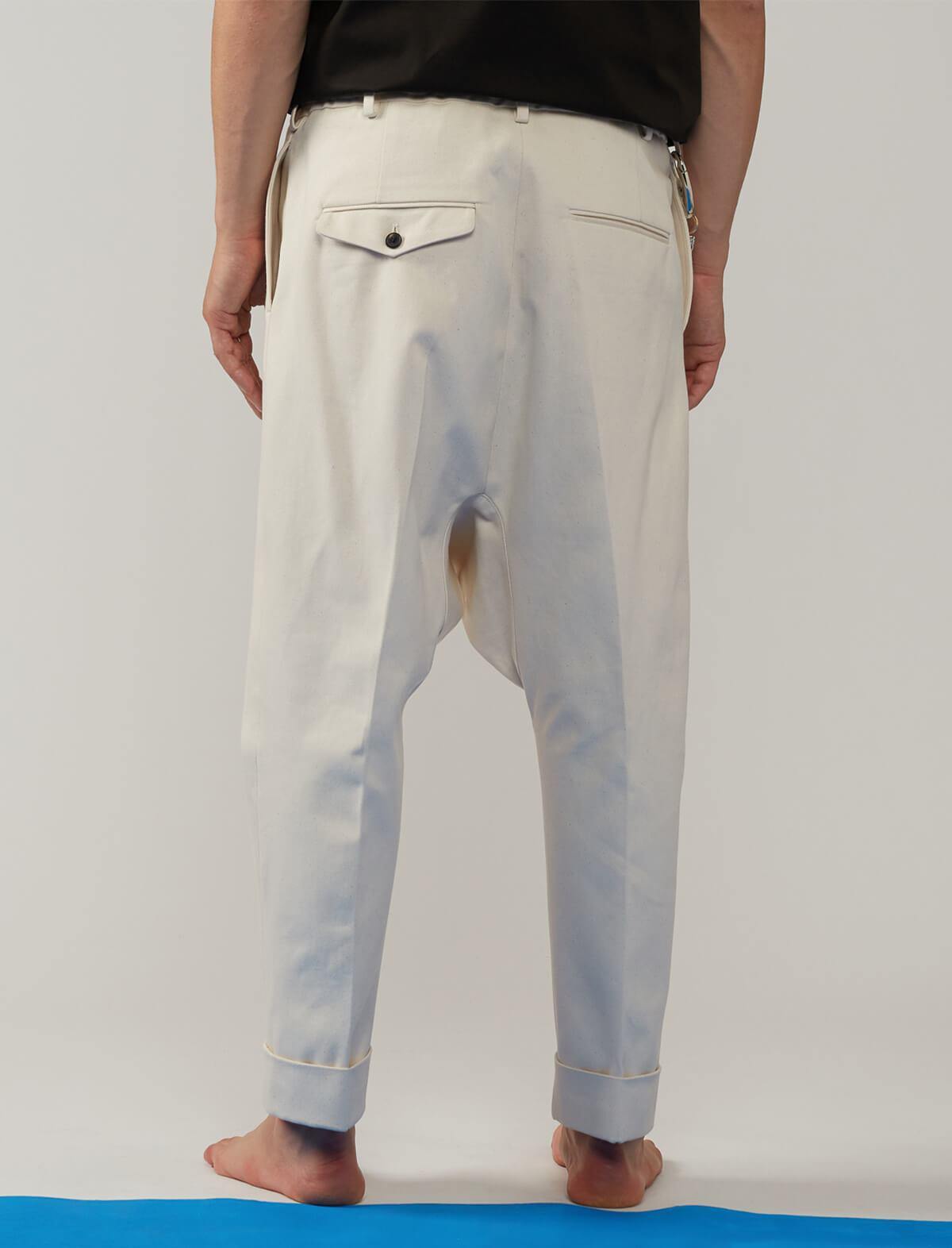GABRIELE PASINI Drop Crotch Trousers in Beige | CLOSET Singapore