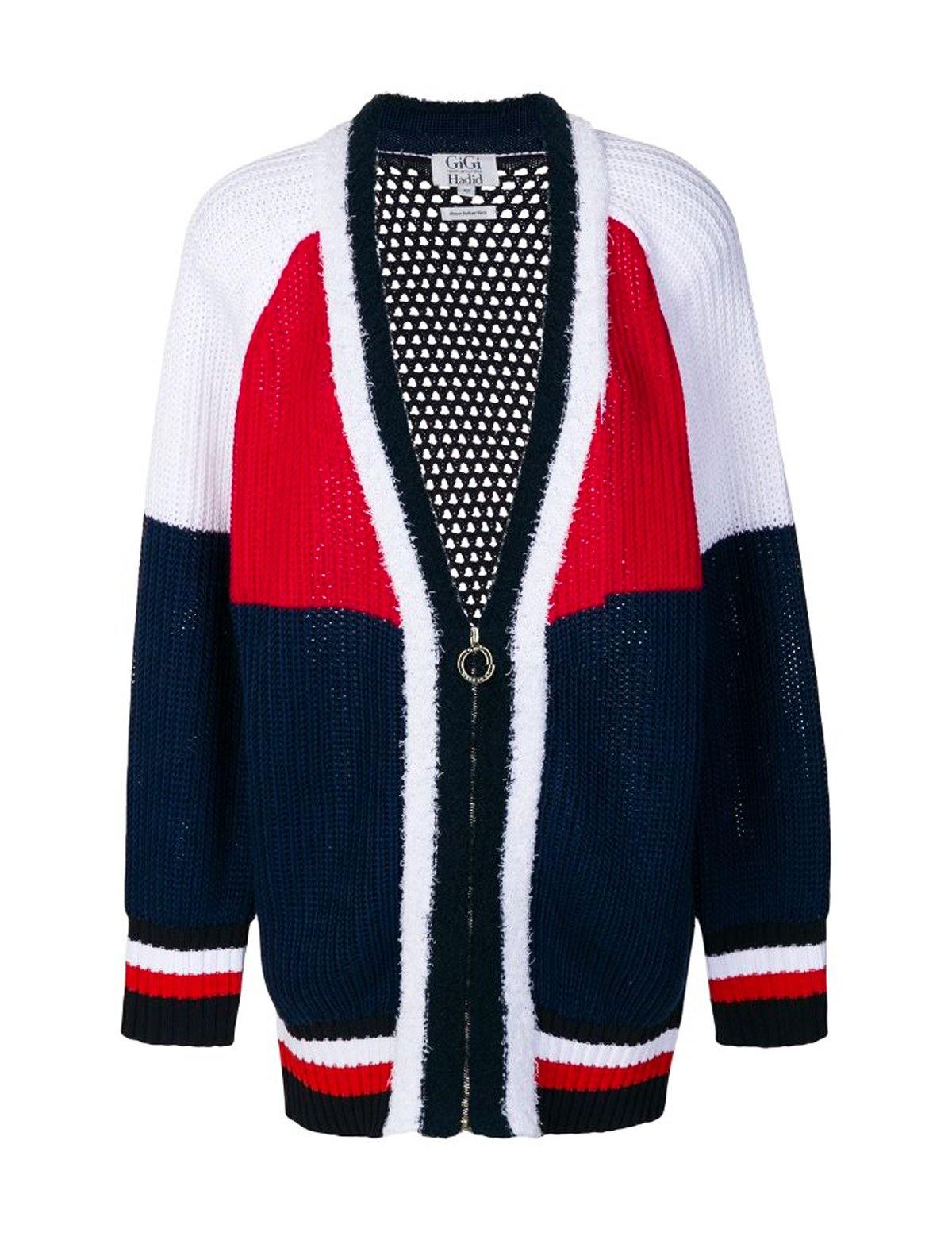 THxGH Wide Knitted Cardigan in Colourblock | CLOSET Singapore