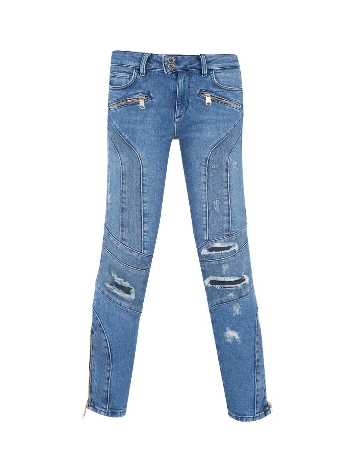 THxGH Slim-Fit Denim Ripped Jeans in Blue | CLOSET Singapore