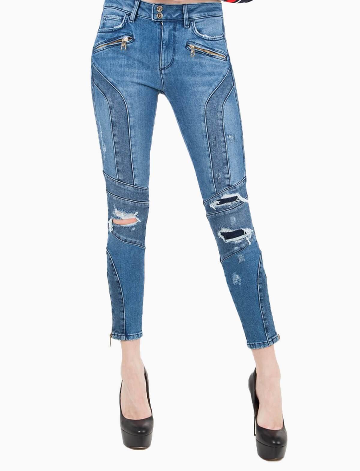 THxGH Slim-Fit Denim Ripped Jeans in Blue | CLOSET Singapore