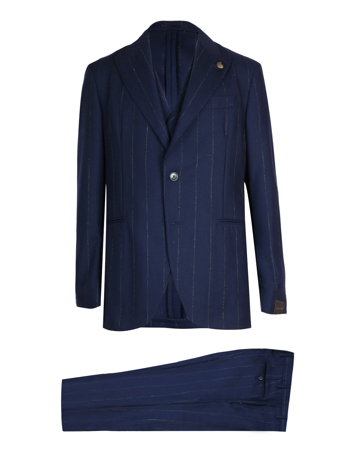 Gabriele Pasini Single-Breasted 3-Piece Suit Set in Navy Pinstripes