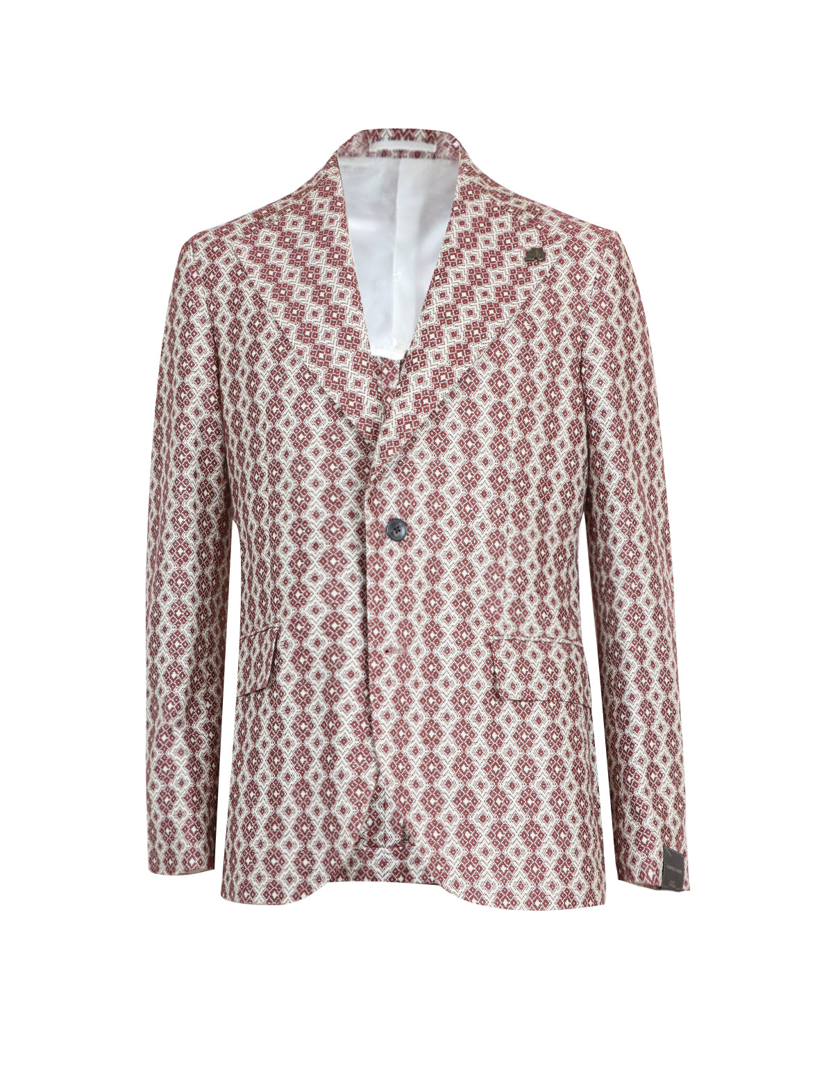 Gabriele Pasini Single-Breasted Patterned Jacket in Red