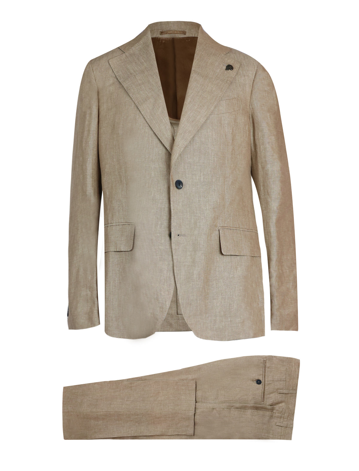 Gabriele Pasini Single-Breasted Cotton 2-Piece Suit Set in Brown
