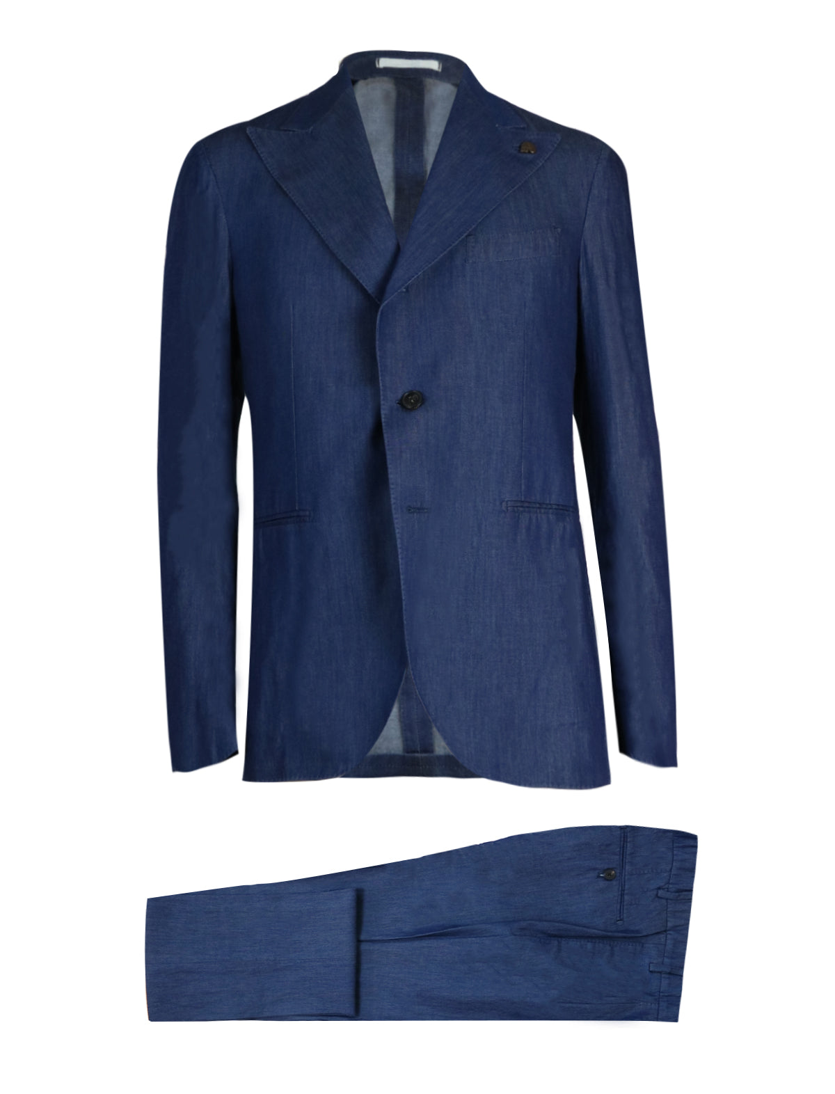 Gabriele Pasini Single-Breasted Cotton 2-Piece Suit Set in Denim