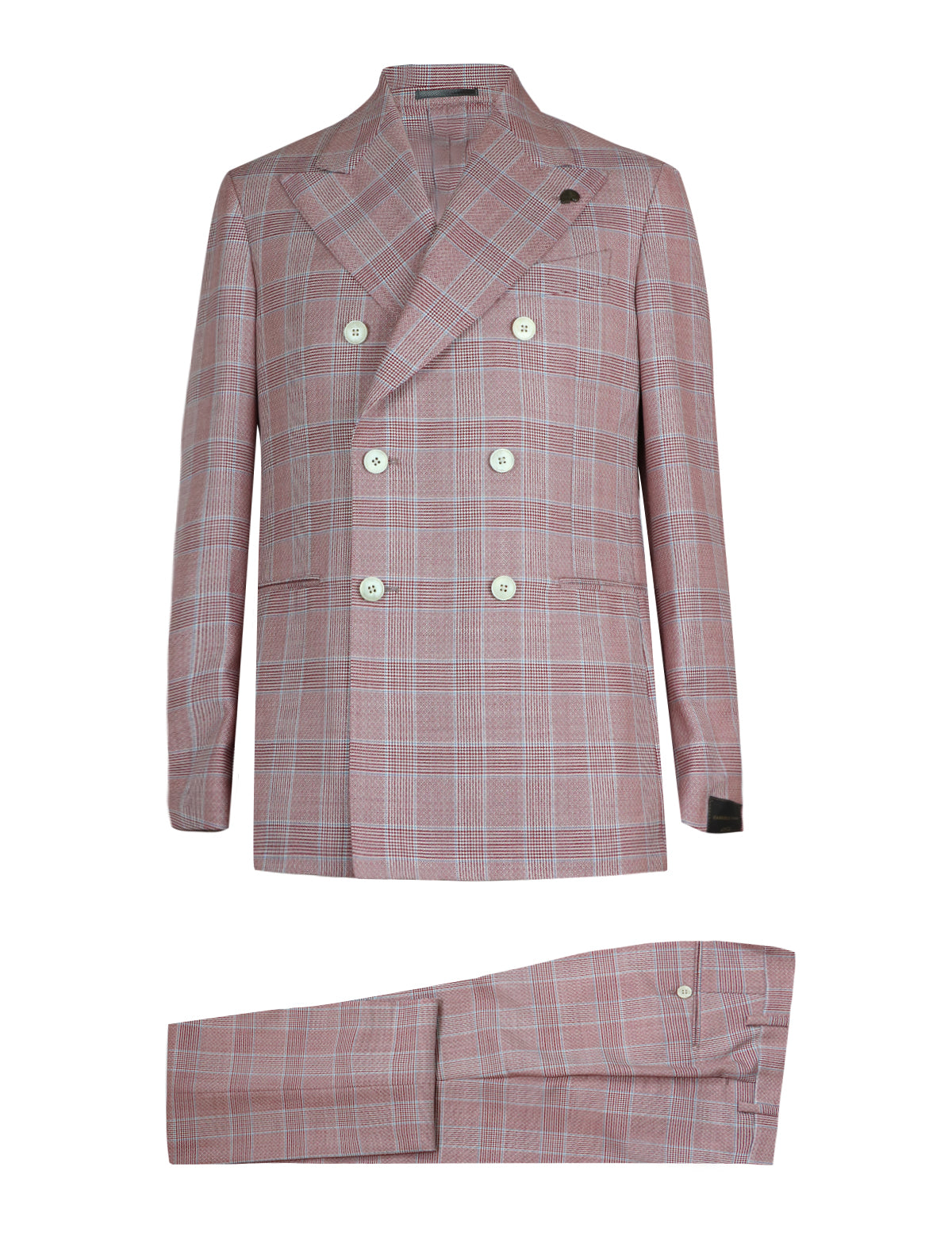 Gabriele Pasini Double-Breasted Plaid 2-Piece Suit Set in Red