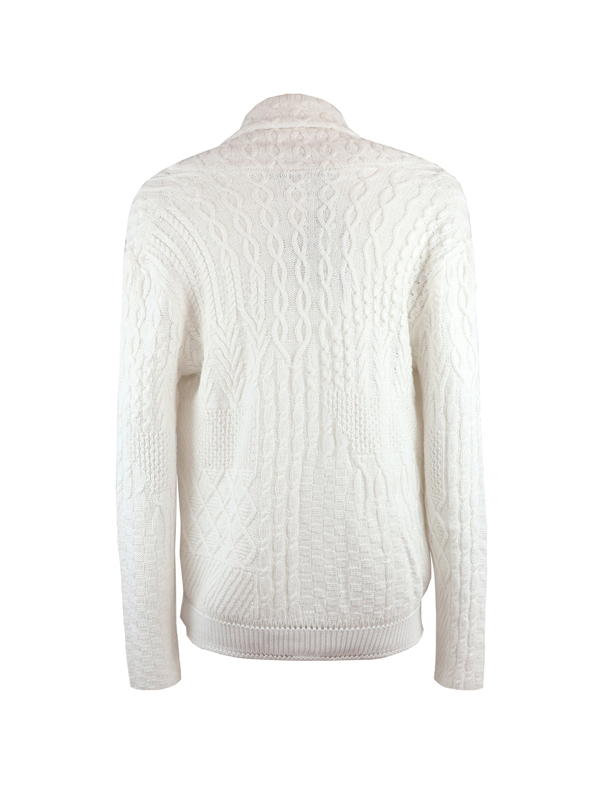 Gabriele Pasini Flax Cable Knit Cardigan in White